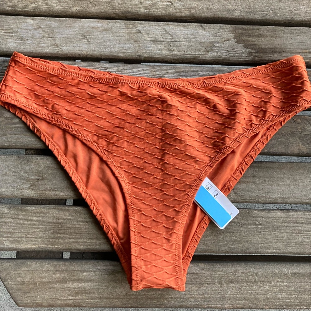 Cupshe dark orange textured bikini bottom XXL New with tags